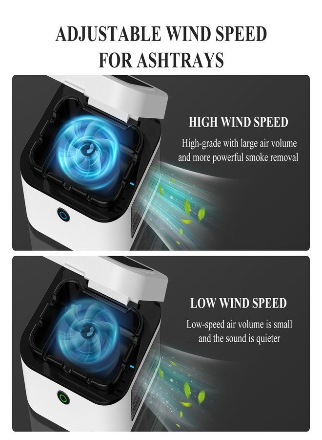 VTAR Portable Smokeless Ashtray with Lid,Mini Smell Proof Ash Tray for Car,Detachable Trash Can for Outdoor Travel Home Office （White） - Image 3